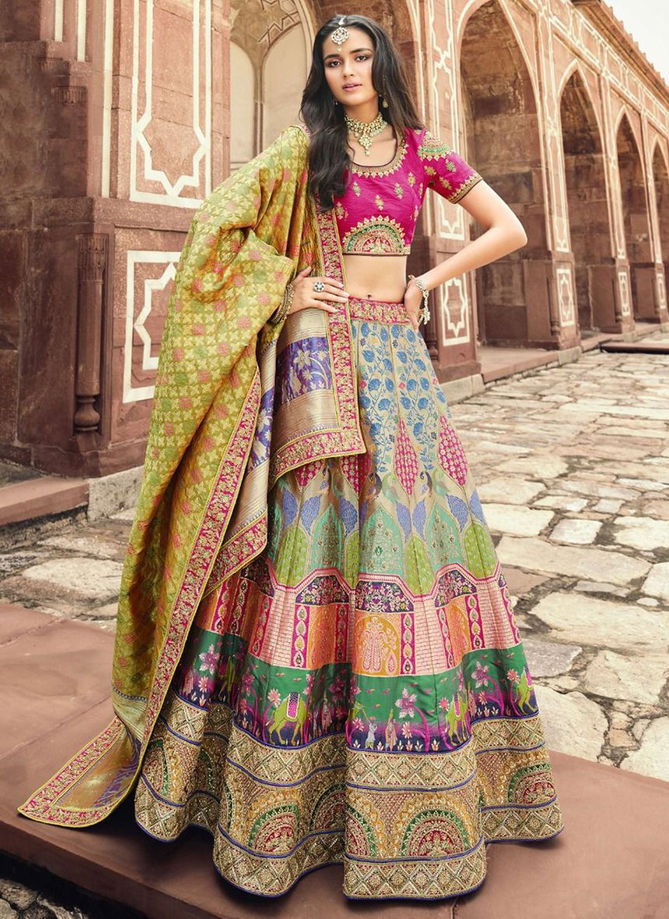 Green Colour Vrindavan Vol 29 Royal Ethnic Wear Wholesale  Lehenga Choli Collection 10198